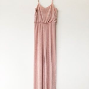 Forever 21 Blush Micro-Pleated Jumpsuit